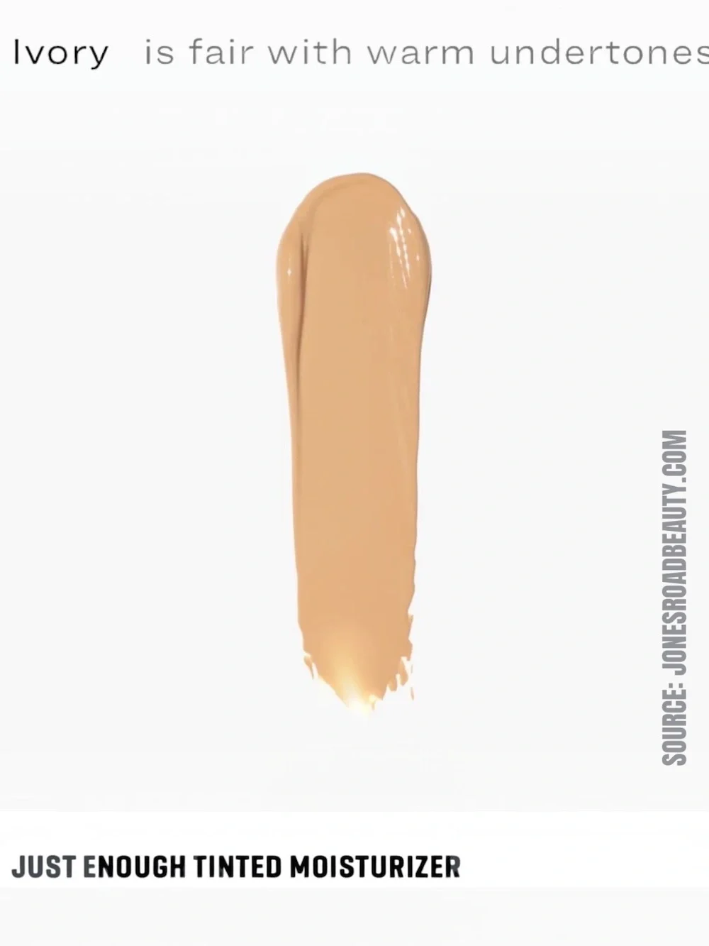 Jones Road - Just Enough Tinted Moisturizer, Full Size, Shade- Ivory